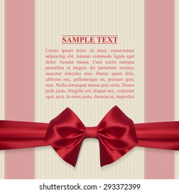 	  greeting card with red bow