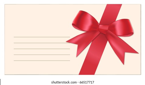 Greeting card with red bow