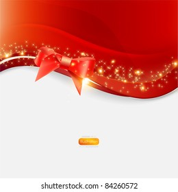 Cartão de saudação com arco vermelho e espaço de cópia, ilustração vetorial