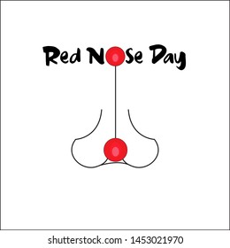 Greeting card of Red Nose Day. Vector illustration. Flat design vector