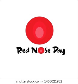 Greeting card of Red Nose Day. Vector illustration. Flat design vector