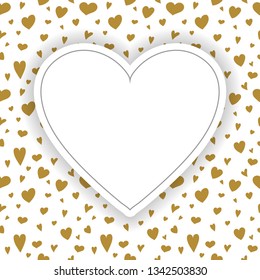 Greeting card in retro style with hand drawn hearts. Women's Day concept. Vector