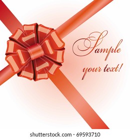 Greeting card with a ribbon