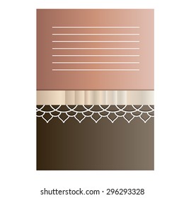 Greeting card with ribbon and lace. Vector card with place for text.