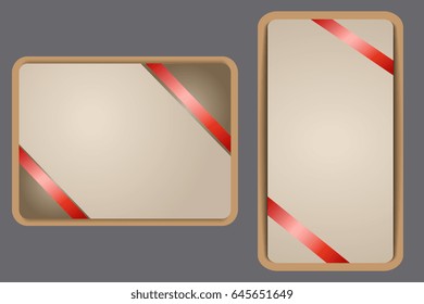 Greeting card with ribbon. Vector illustration