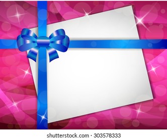 Greeting card with ribbons