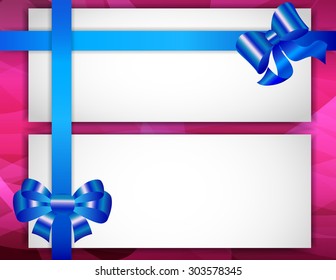 Greeting card with ribbons