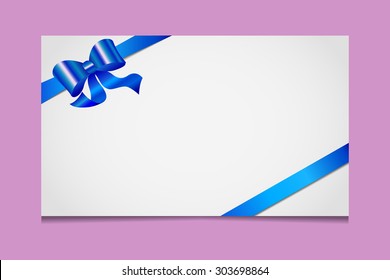 Greeting card with ribbons
