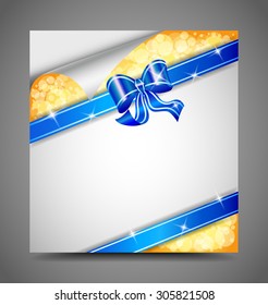 Greeting card with ribbons