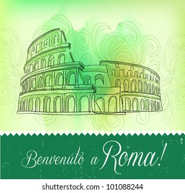 Greeting Card from Roma, vector