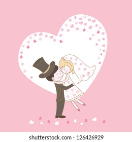 Greeting card with romantic couple