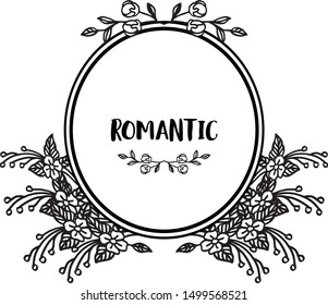 Greeting card romantic, with pattern art design of leaf flower frame. Vector