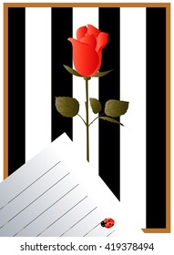 greeting card with rose
