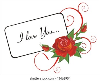Greeting card with rose