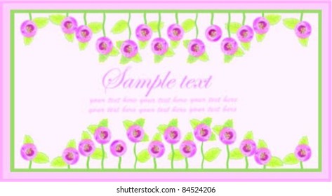 Greeting card with rose. Illustration  roses.