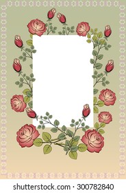 Greeting card with rose. Vector illustration