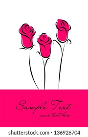 Greeting card with roses