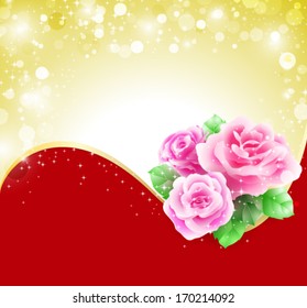 Greeting card with roses