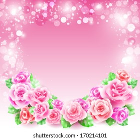 Greeting card with roses