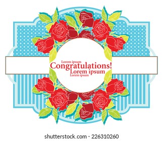 Greeting card with roses