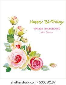 Greeting card with roses