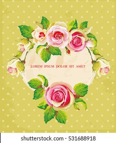 Tarjeta de saludo con rosas