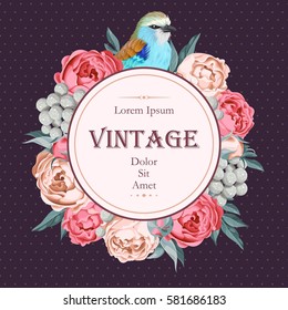 Greeting card with roses