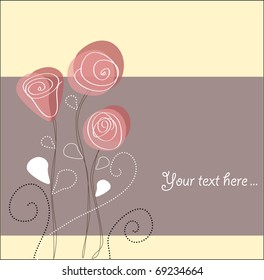 greeting card with roses