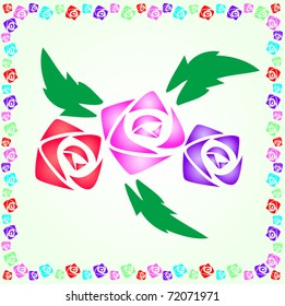 greeting card with roses