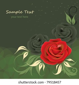 Greeting card with roses
