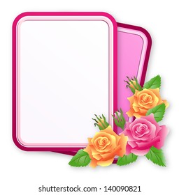 Greeting card with  roses ornament