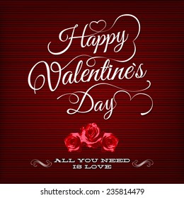 Greeting card with roses and place for text. EPS 10 vector file included