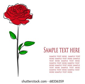 Greeting card with roses, vector