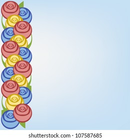 Greeting card with roses. Vector illustration