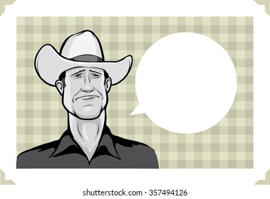 Greeting card with sad cowboy