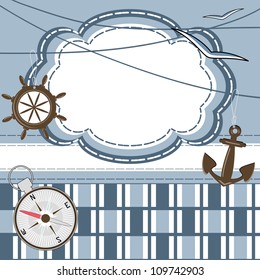 Greeting card for sailor with frame