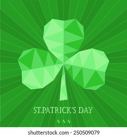 greeting card with Saint Patrick's day in low poly style