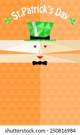 greeting card with Saint Patrick's day in low poly style