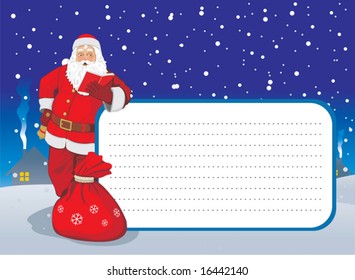 Greeting card with Santa