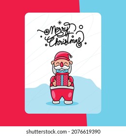 Diseño del carácter de la tarjeta de saludo santa claus