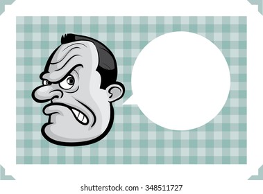 Greeting card with sarcastic man face - place your custom text