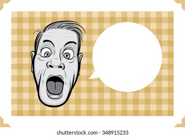 Greeting card with scared man face - just add your text
