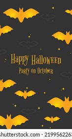 Greeting Card Scary Happy Halloween Banner Template fot Invitation and social media