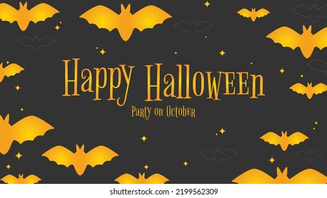 Greeting Card Scary Happy Halloween Banner Template fot Invitation and social media