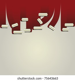 Greeting card. Scrolls.