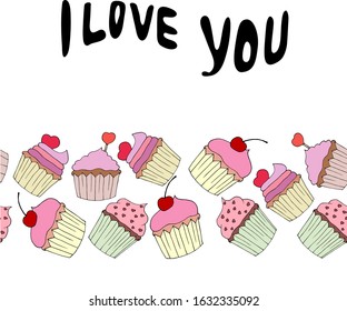 greeting card with a seamless border and lettering