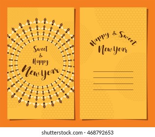 greeting card set for Jewish new year, Rosh Hashanah