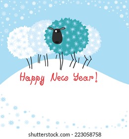 Greeting card with sheep