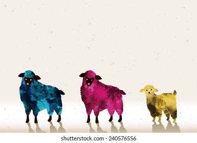 greeting card of the sheep 