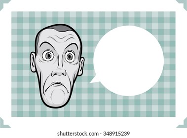 Greeting card with shocked young man face - just add your text